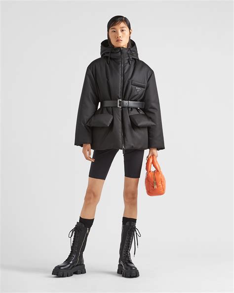 prada hooded trench coat|Prada down coat.